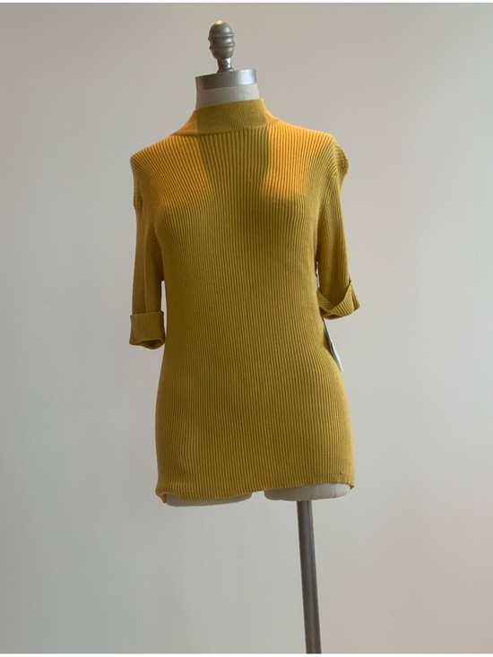 Joseph A Sweaters - Classic Joseph  A. Mustard Ribbed Mock Neck Sweater SZ XLG NWT